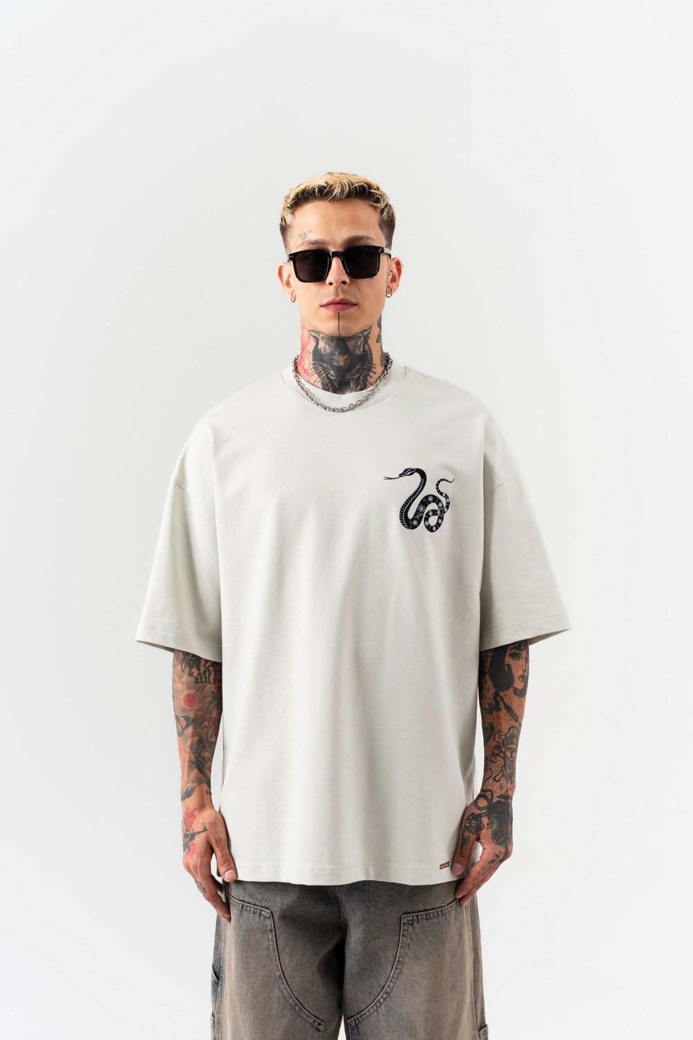 Snake Nakış Detaylı Oversize T-shirt