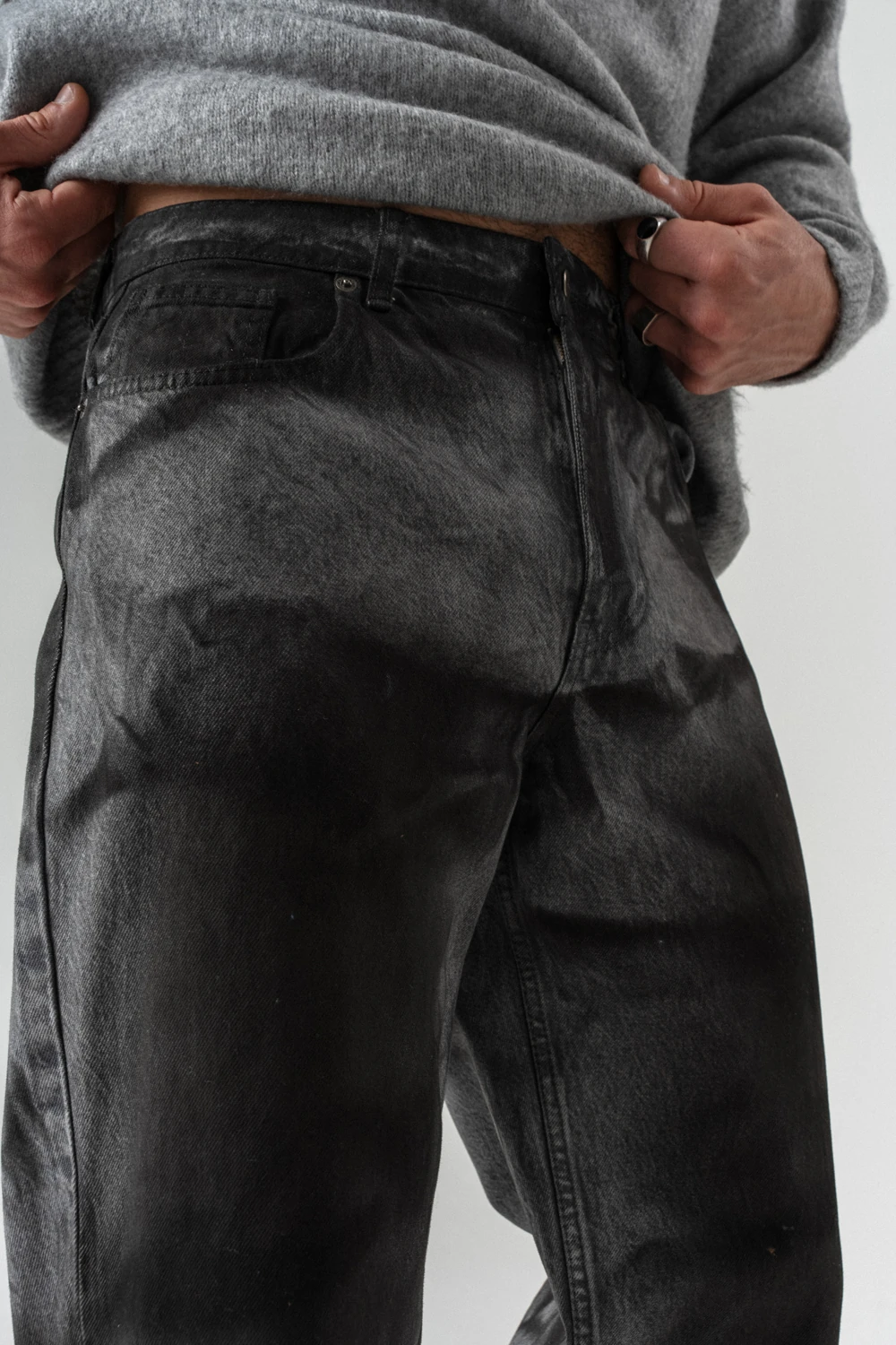 Ashrail Yıkamalı Baggy Jean Pantolon