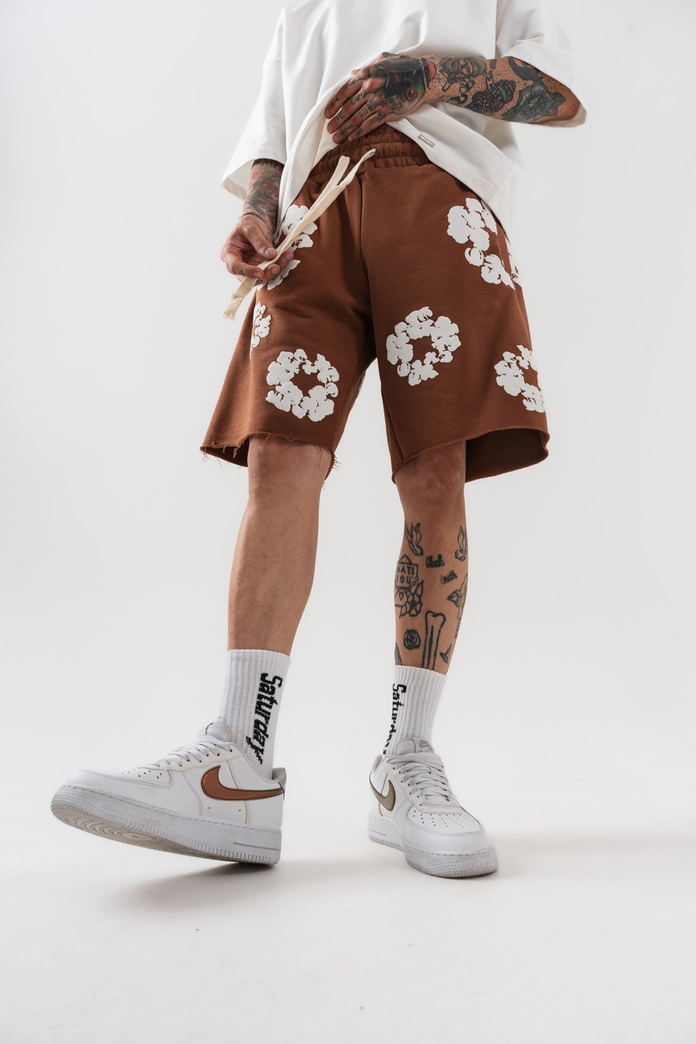 Kanye Tears Kabartmalı Oversize Şort