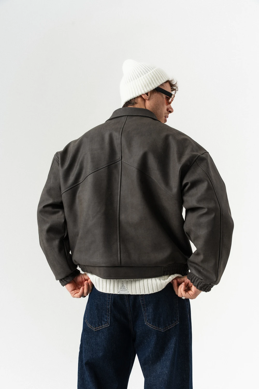 Urban Pocket Fermuar ve Cep Detaylı Deri Mont