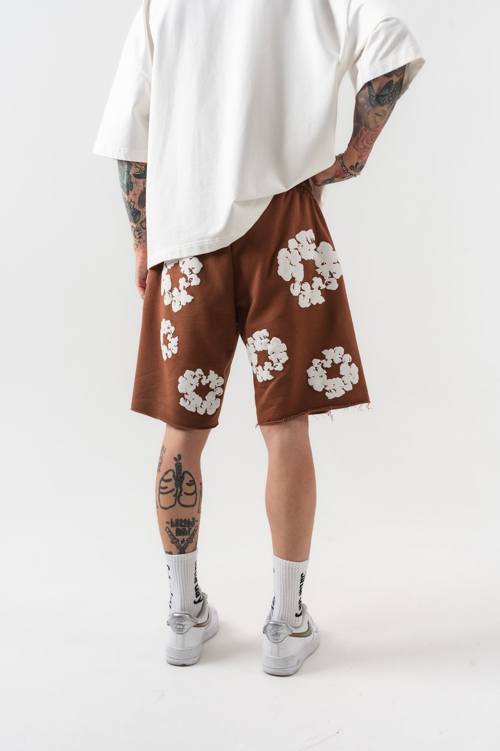 Kanye Tears Kabartmalı Oversize Şort