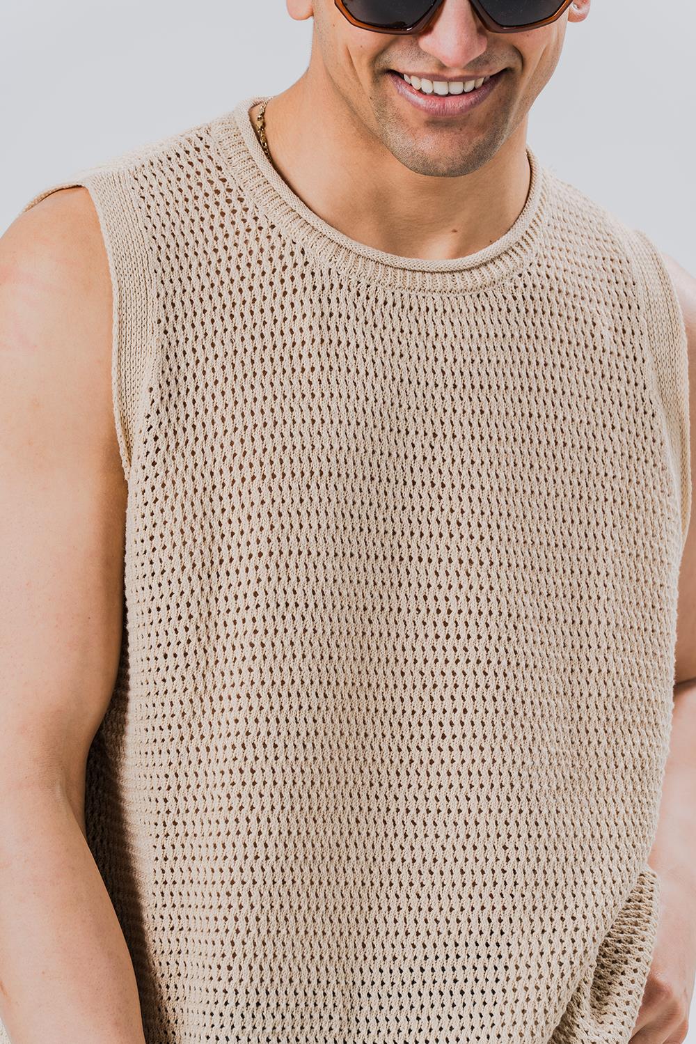 Fabrizio Örme Kolsuz Triko T-shirt