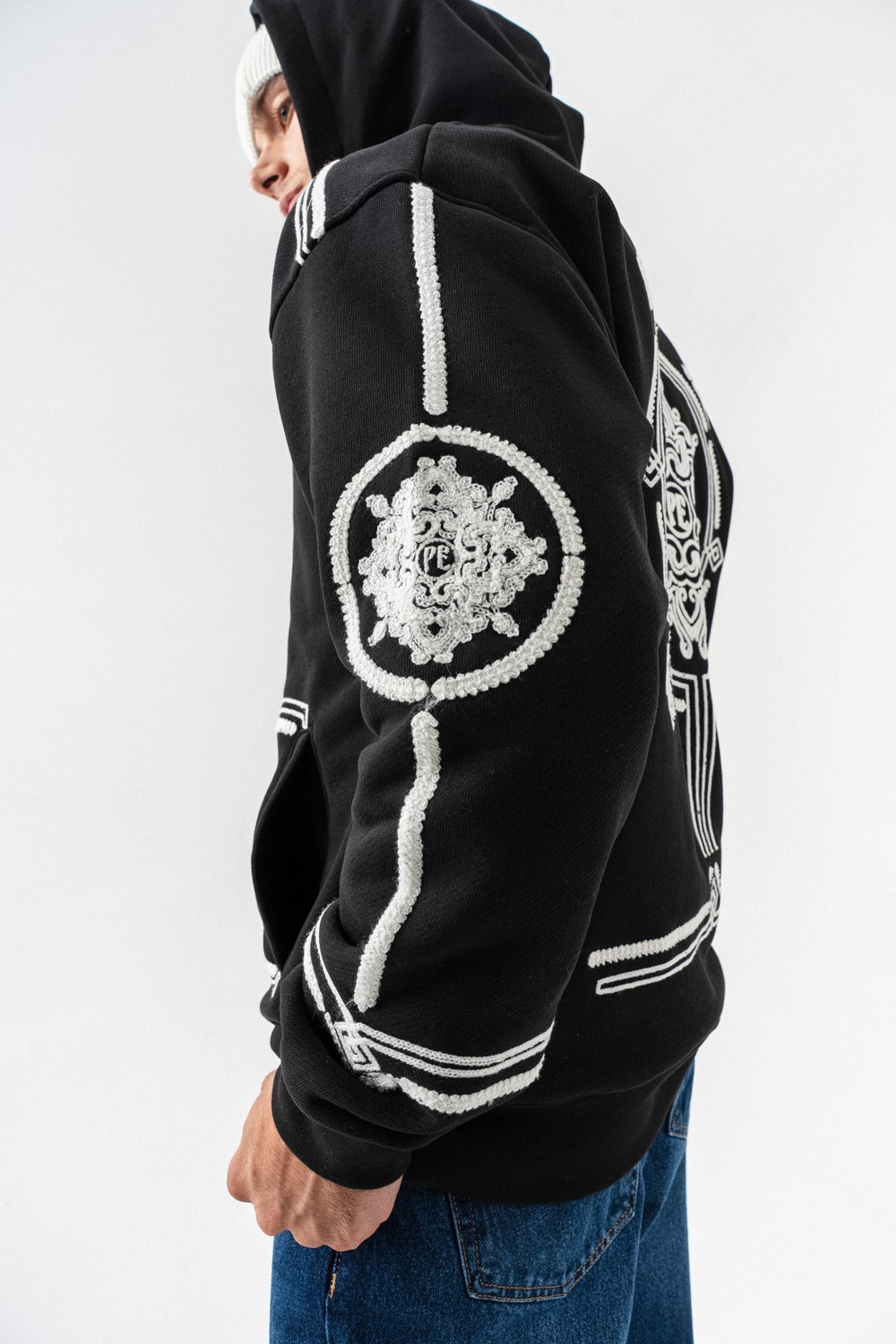 Overtone Nakış Detay Fermuarlı Sweatshirt Hoodie