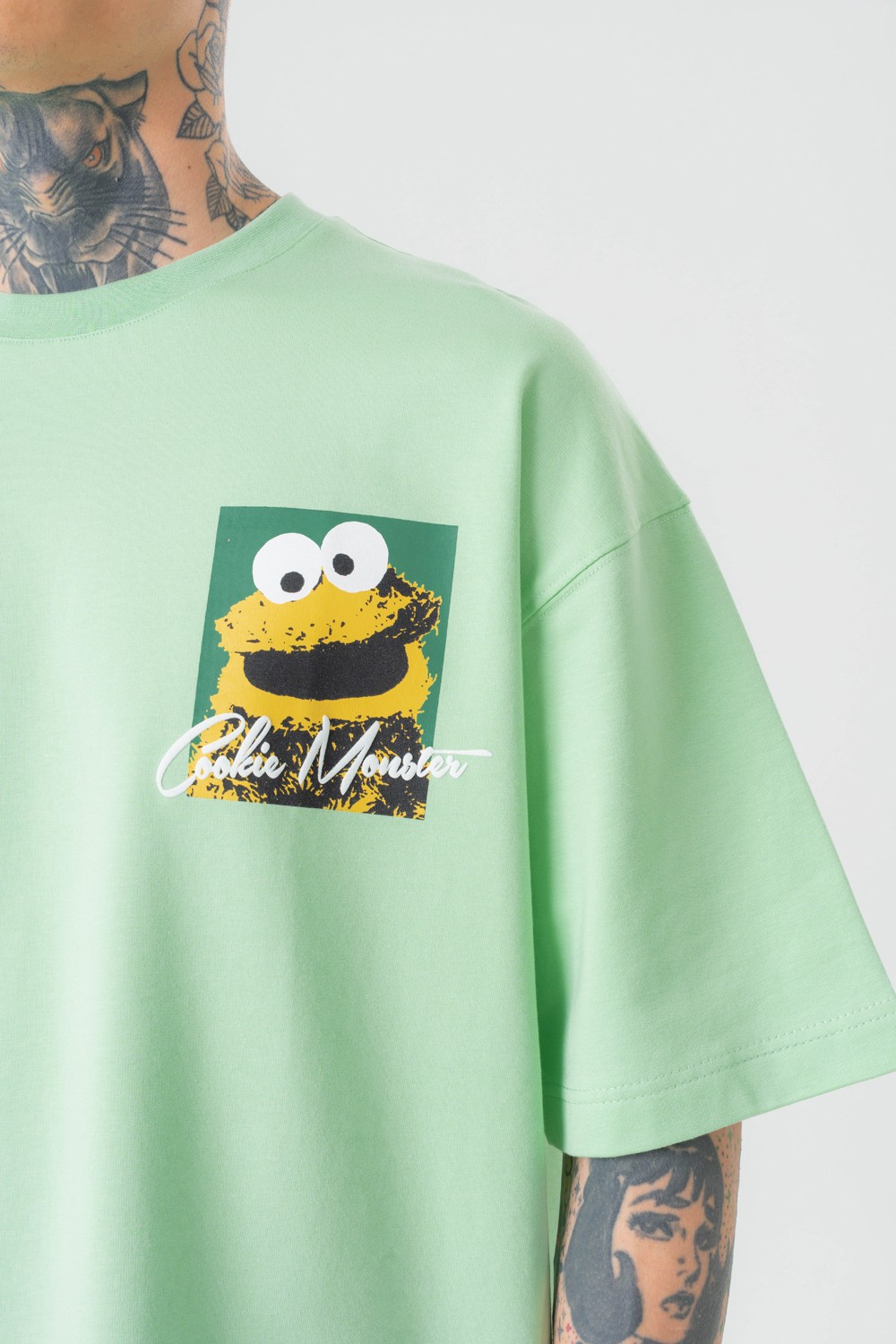 Cookie Monster Kabartma Detaylı Oversize T-shirt