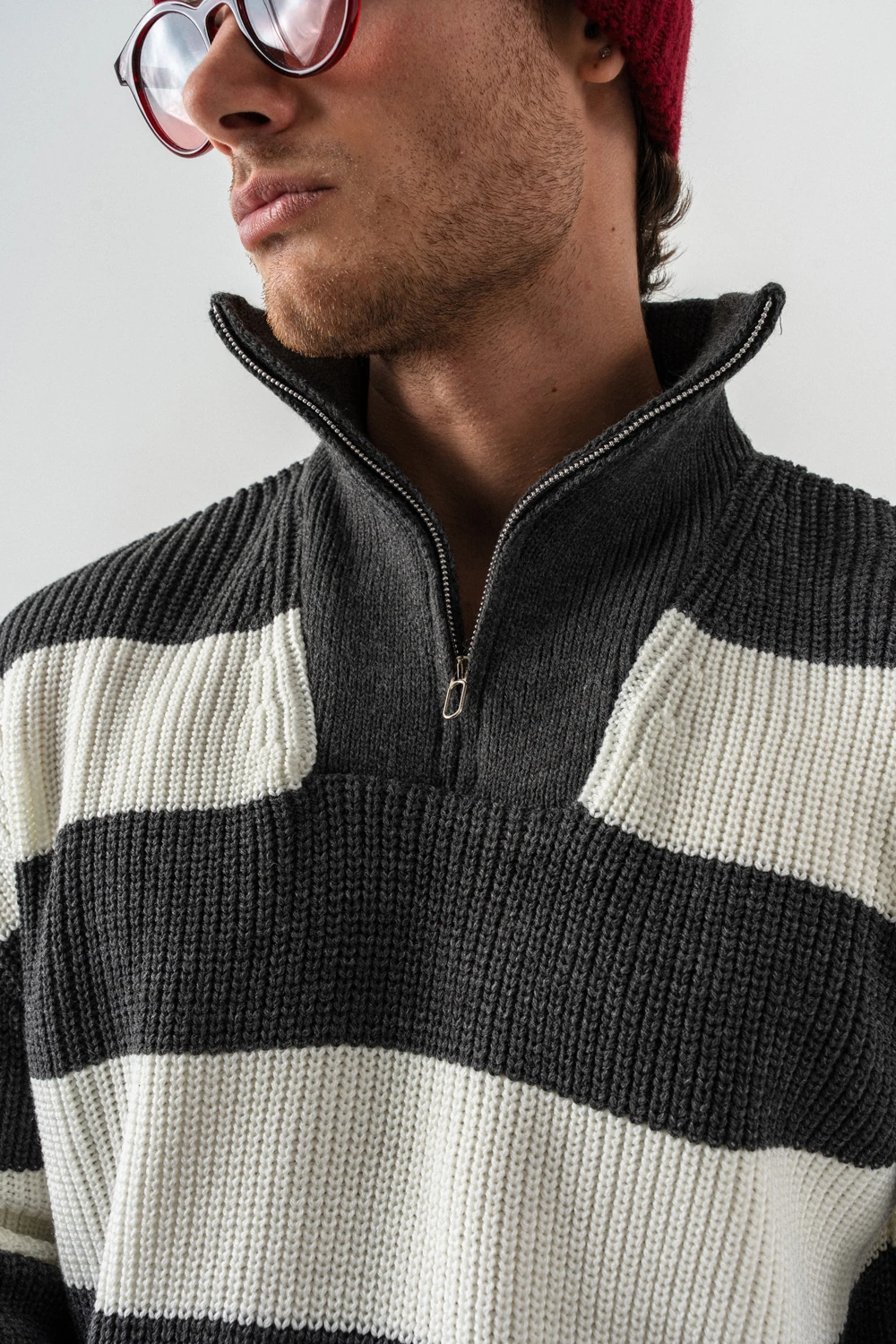 Haven Yarım Fermuarlı Polo Yaka Kazak