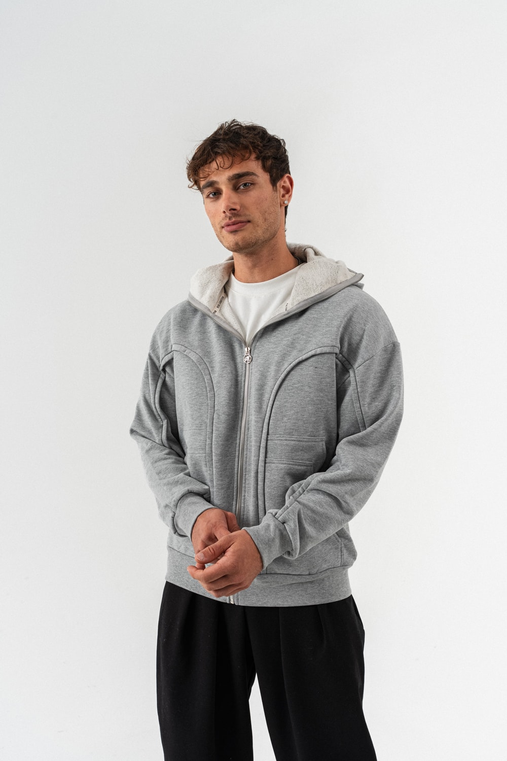 Cypher Maske Detay Fermuarlı Sweatshirt Hoodie