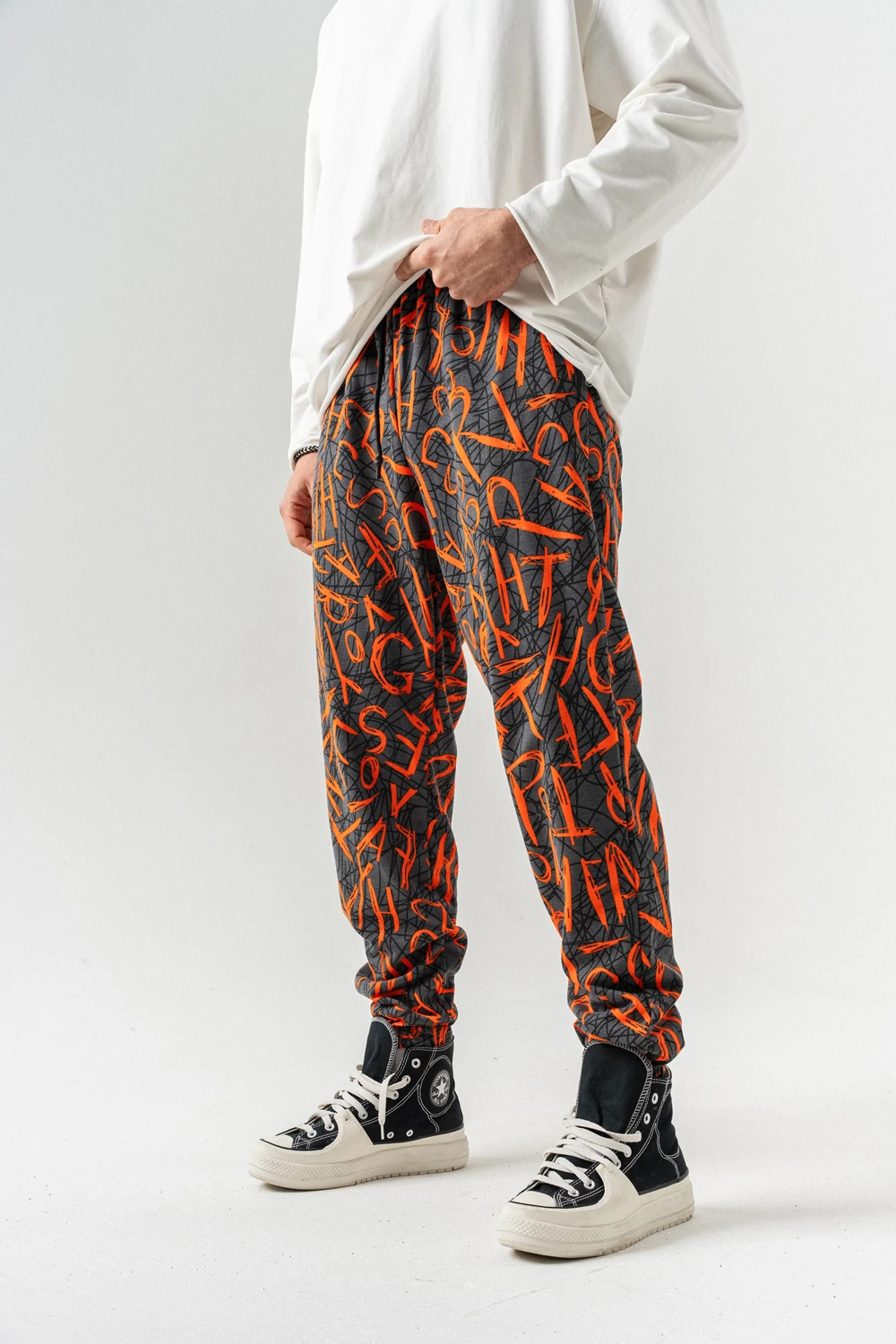 Letter Bel ve Paça Lastikli Jogger Eşofman