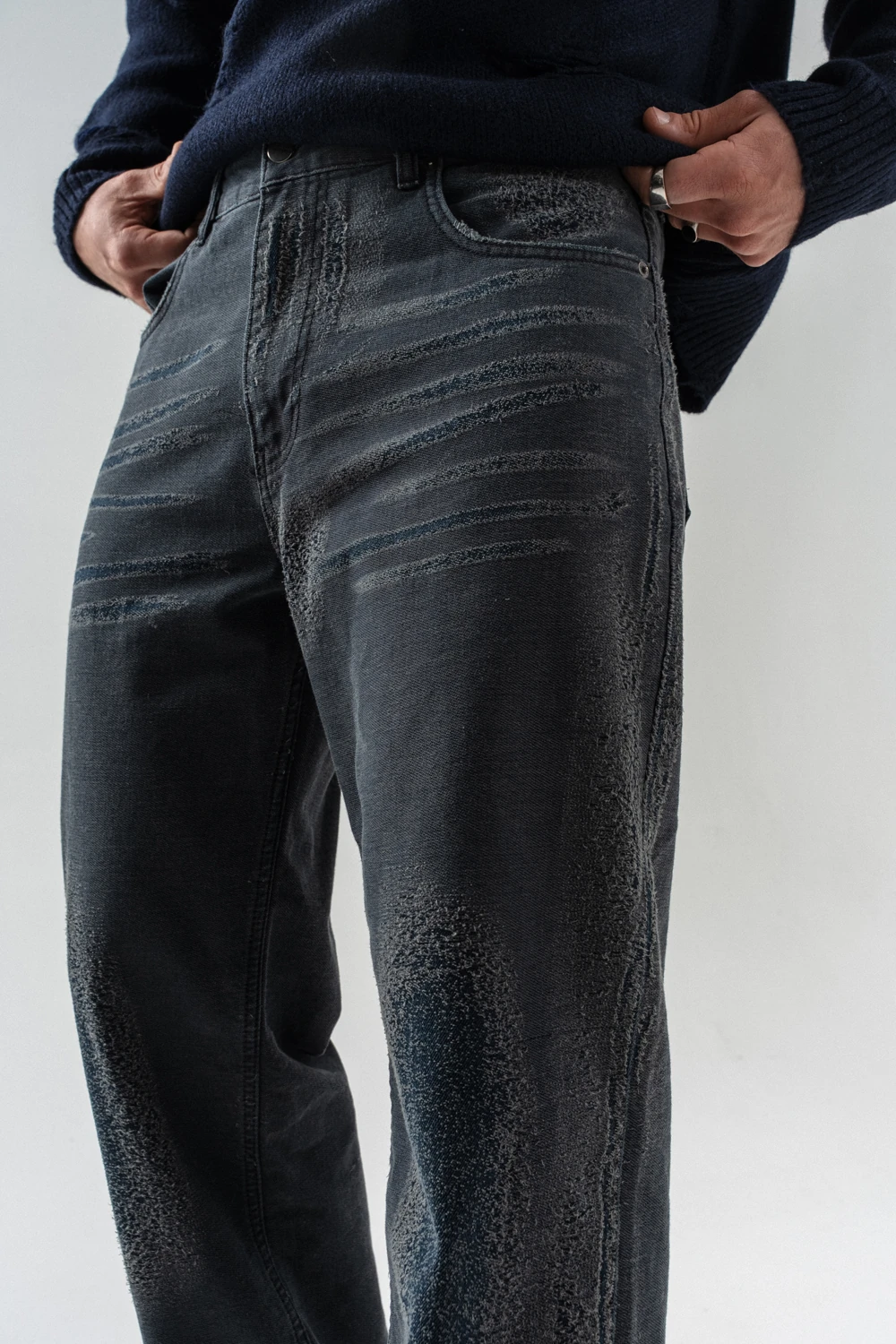 Blackwash Eskitme Detaylı Baggy Jean Pantolon