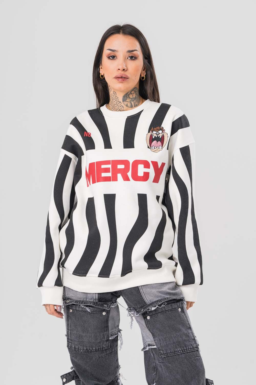 Mercy Tazmania Bisiklet Yaka Sweatshirt