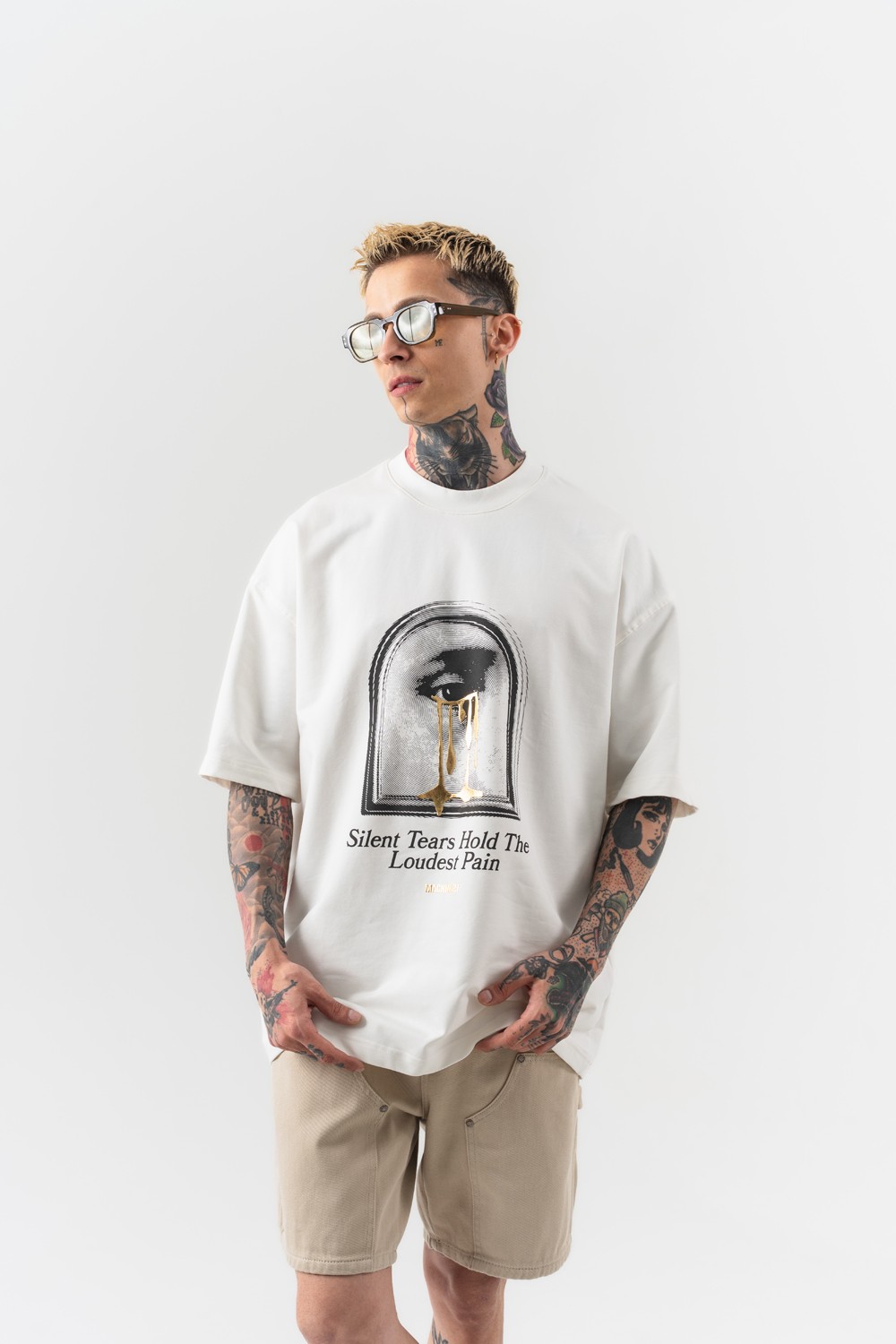 Goldtear Kabartma Baskı Oversize T-shirt