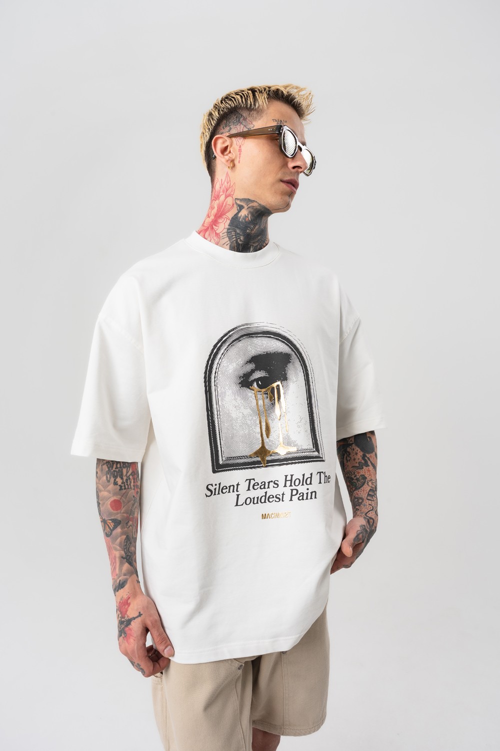 Goldtear Kabartma Baskı Oversize T-shirt