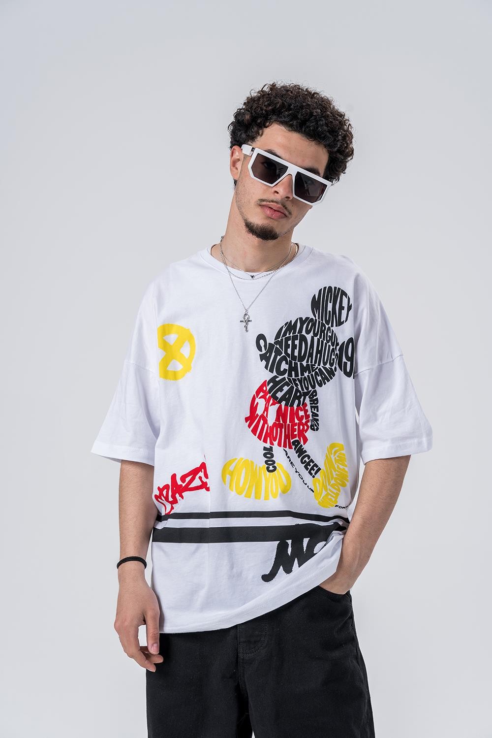 Crazy  Bisiklet Yaka Oversize T-shirt