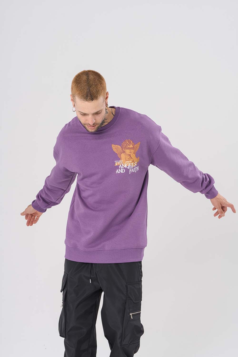 Angels Bisiklet Yaka Sweatshirt