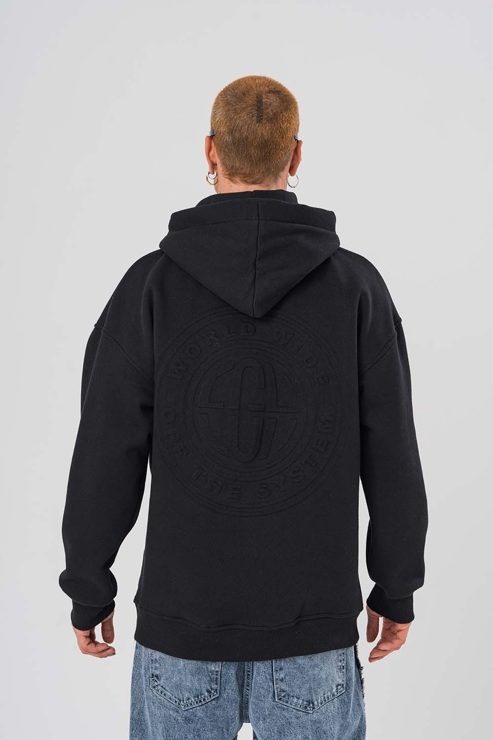 World Kabartma Detaylı Gramajlı Kapüşonlu Sweatshirt