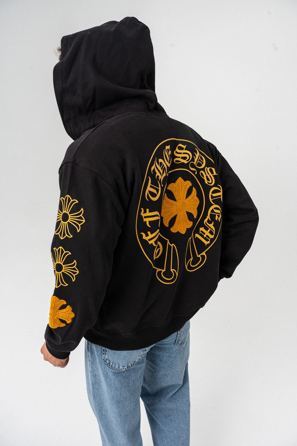 Streetcode Nakış Detay Fermuarlı Sweatshirt Hoodie - Siyah