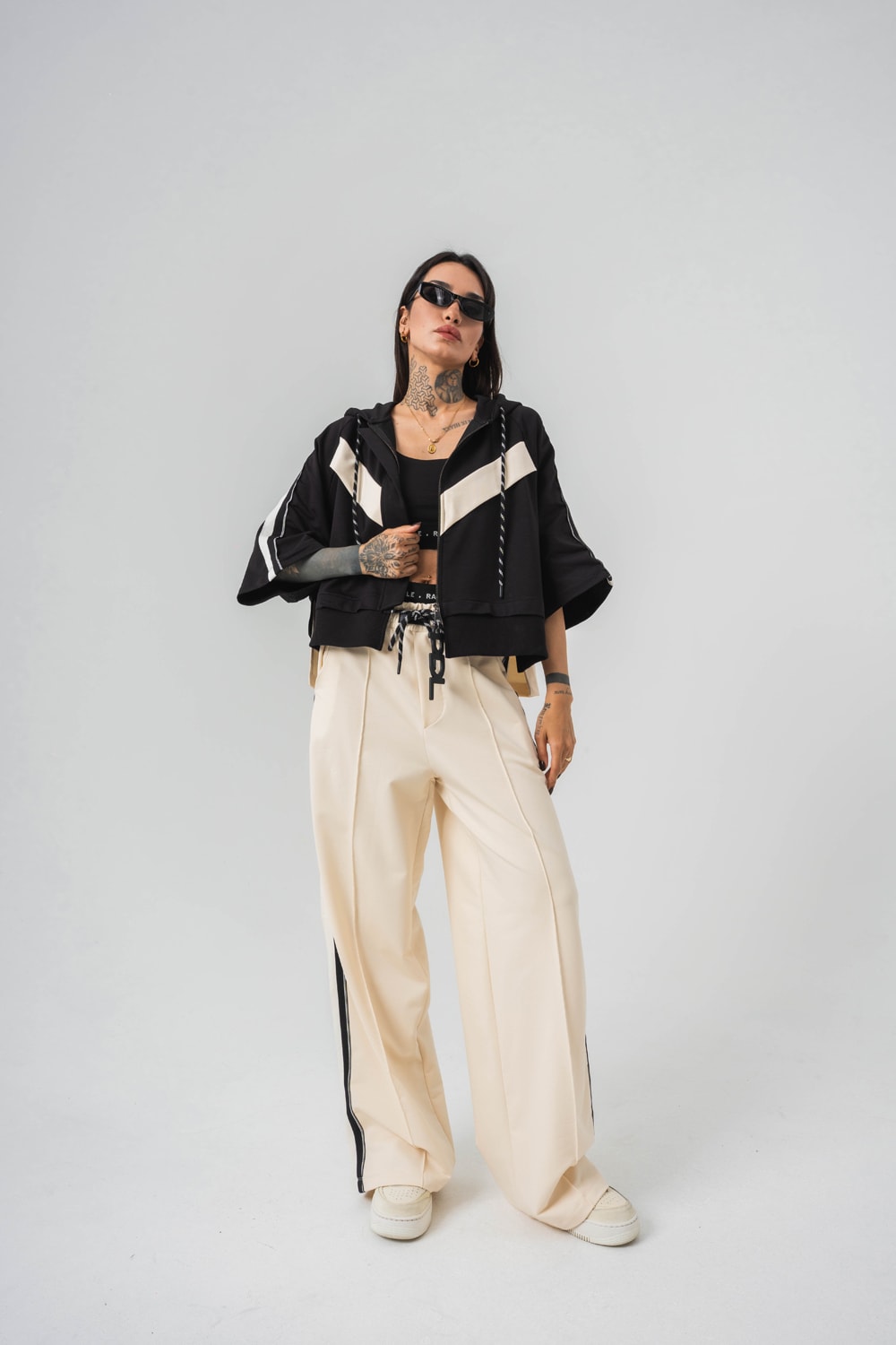 Cross Mountain Crop ve Kapüşonlı Kadın T-shirt 2'li Set