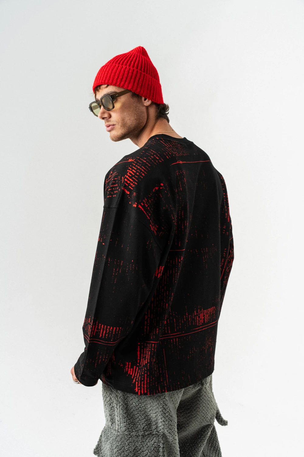 Digital Code Bisiklet Yaka Sweatshirt