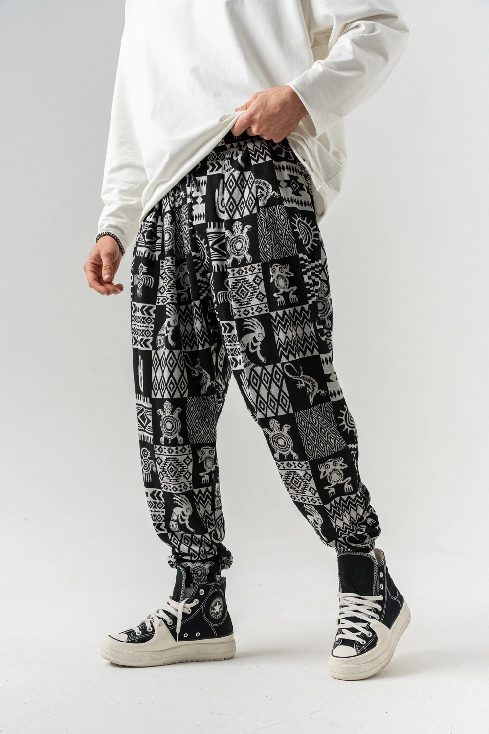 Egyptbox Bel ve Paça Lastikli Pileli Şalvar