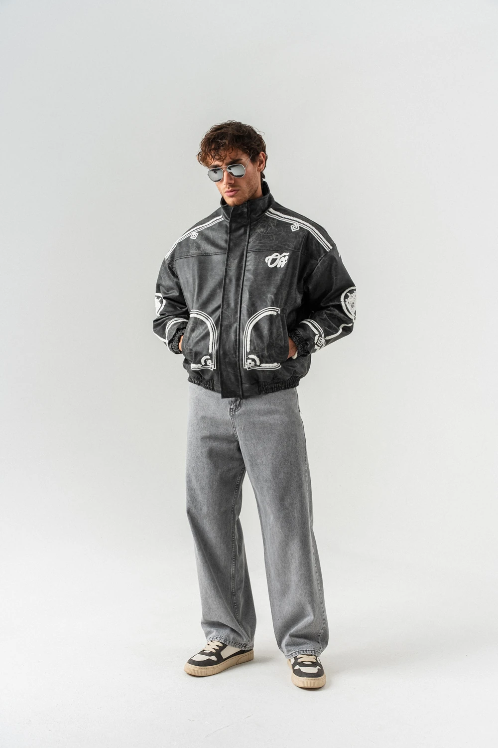 Stonepath Cep ve Nakış Detaylı Deri Mont