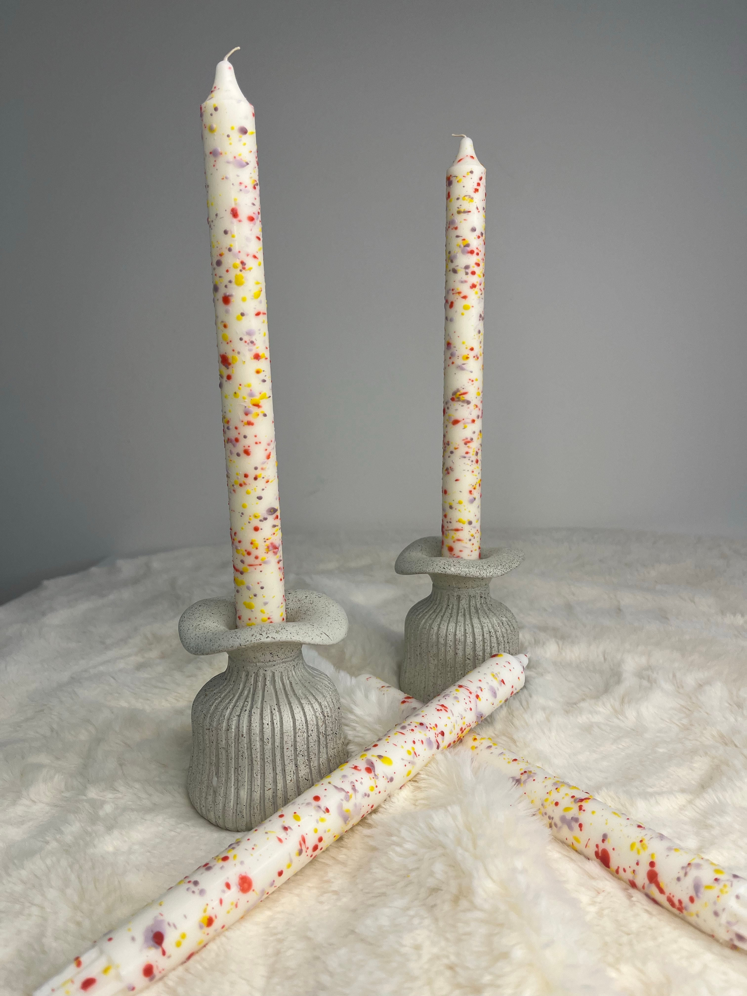 Renkli Benekli Şamdan Mum No3