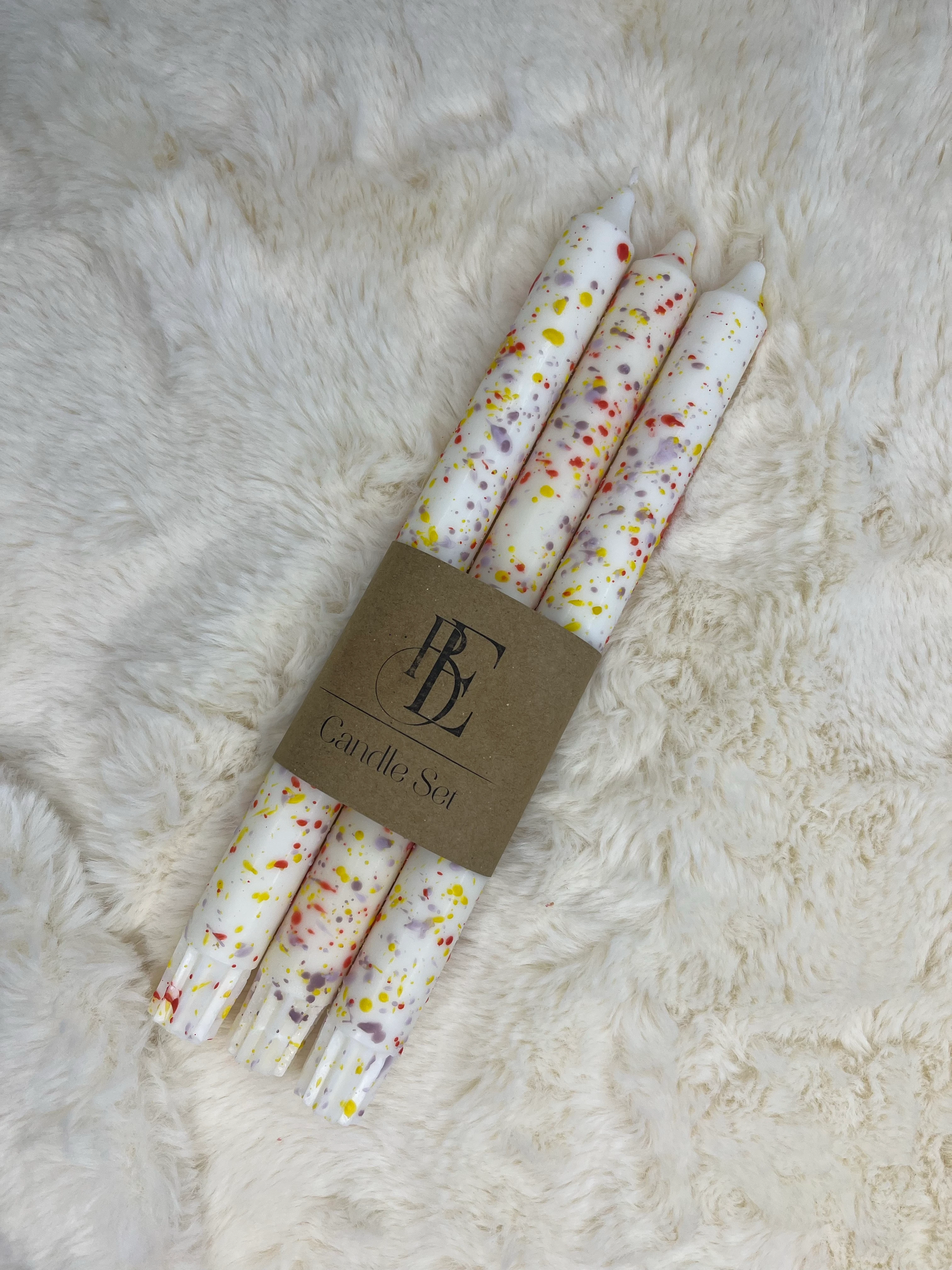 Renkli Benekli Şamdan Mum No3