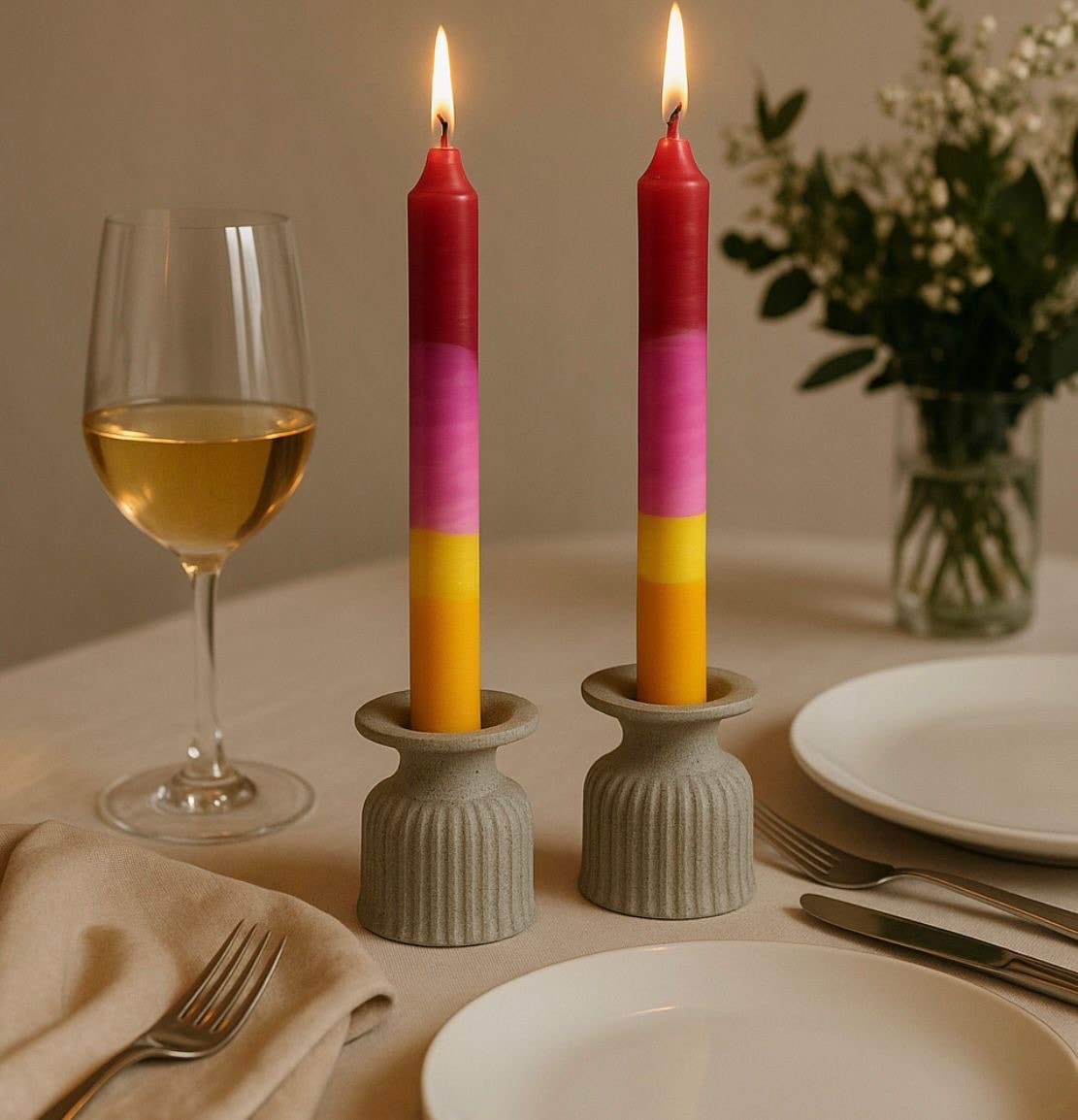 Renkli Şamdan Mum No 4
