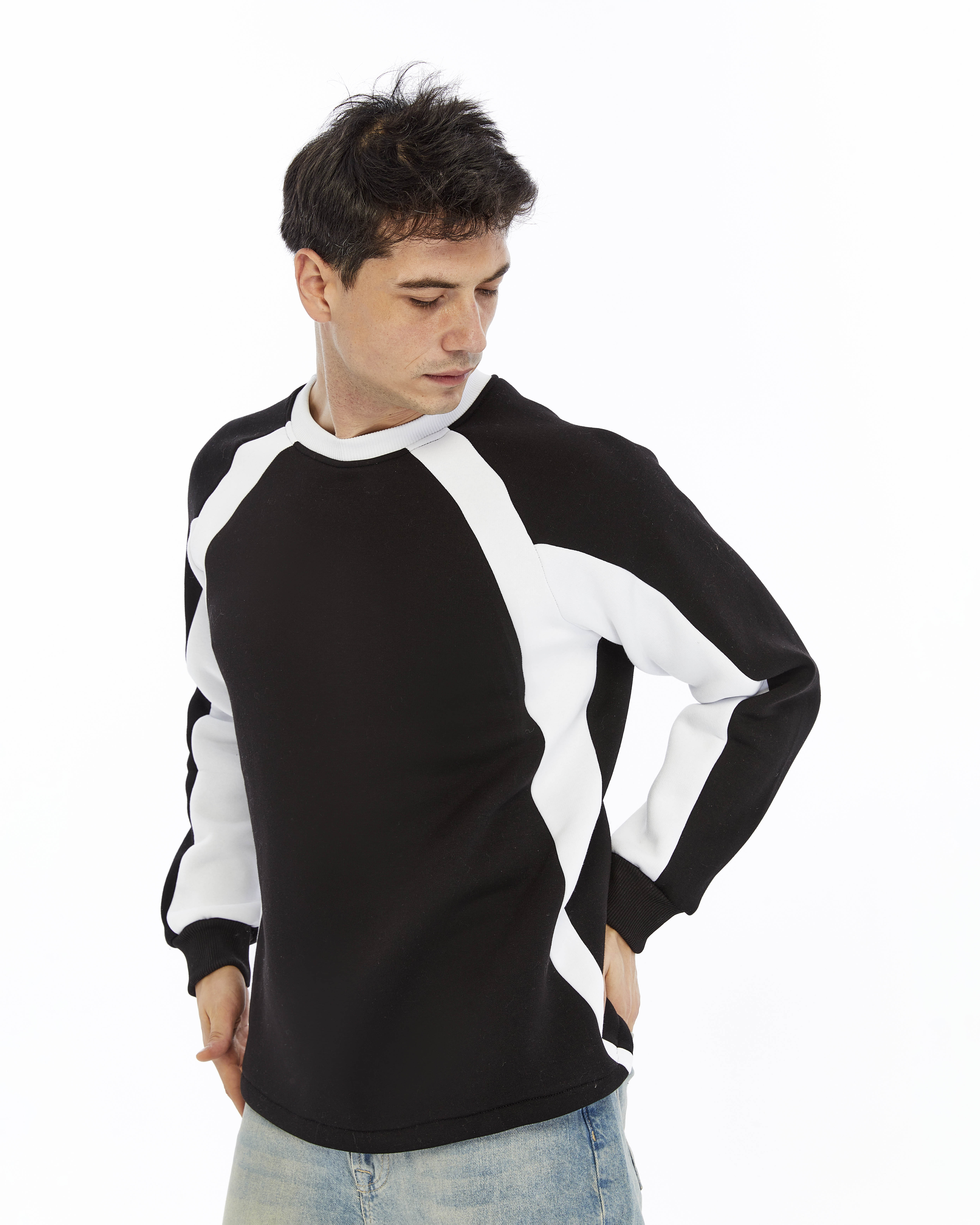 ÖZEL SİYAH BEYAZ KONTRAST SWEAT