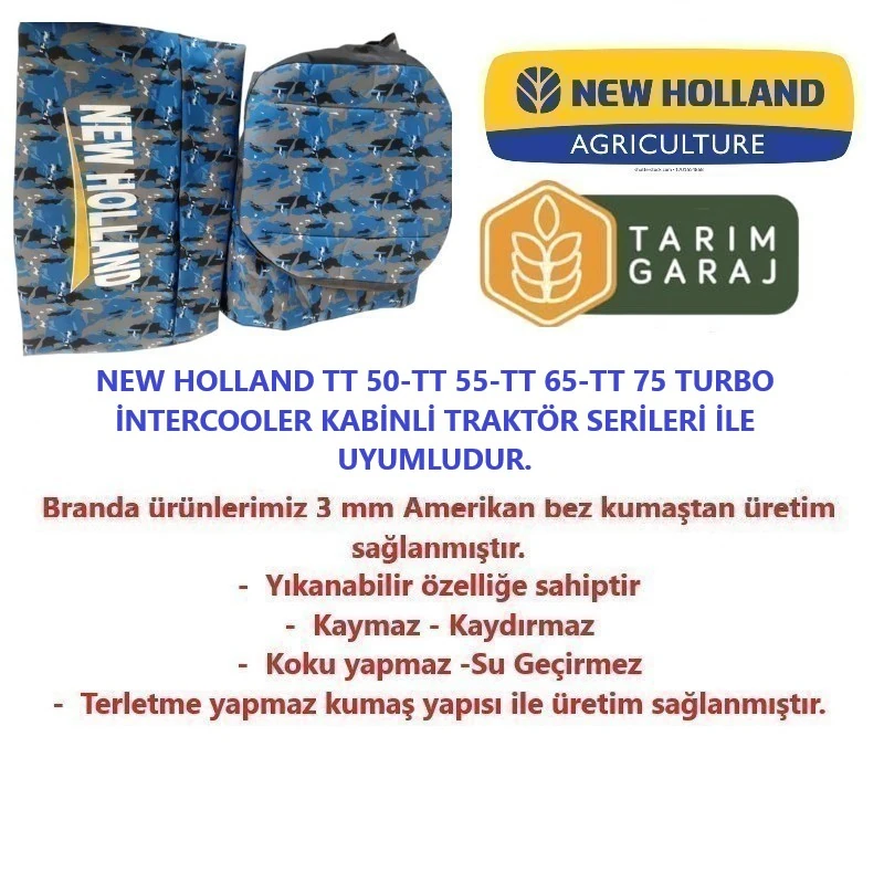 New Holland TT 50-TT 55 -TT 65-TT 75  Turbo İntercooler Kabinli Traktör Branda Seti