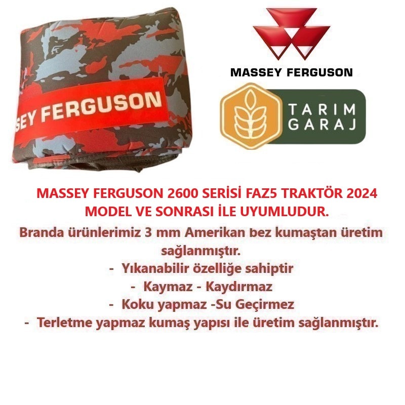 Massey Ferguson 2600 Serisi Faz5 Traktör Branda ve Koltuk Kılıfı-2024 Sonrası