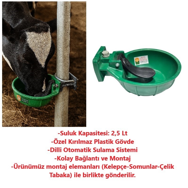 Kırılmaz Plastik Dilli Hayvan Suluğu 2,5 Litre-2 Adet