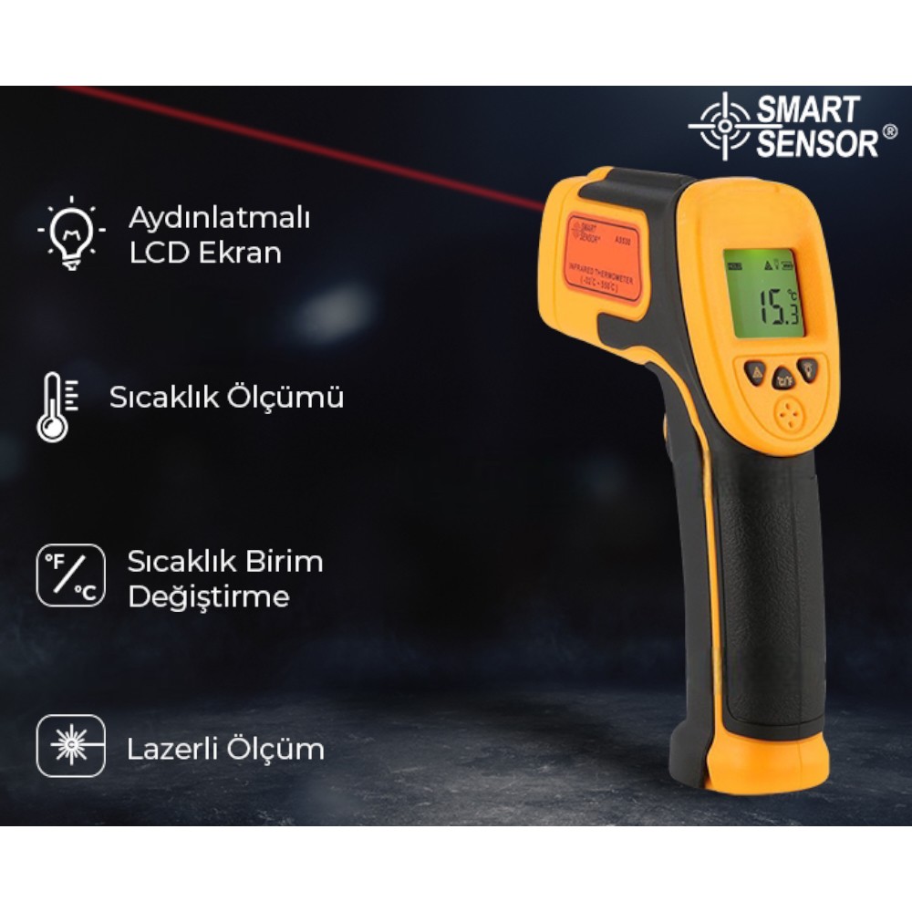 Smart Sensor AS530 Hassas Sıcaklık Ölçme Cihazı-550°C