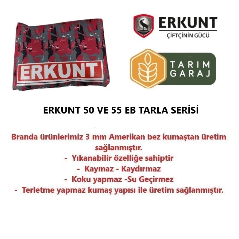Erkunt 50 ve 55 EB Tarla Sersi Traktör Branda ve Koltuk Kılıfı Seti