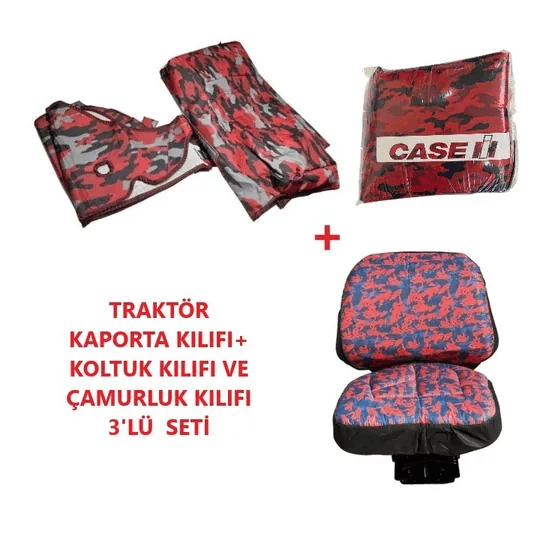 Case JX 90 E Traktör Kaporta Kılıfı Branda ve Koltuk Kılıfı Seti