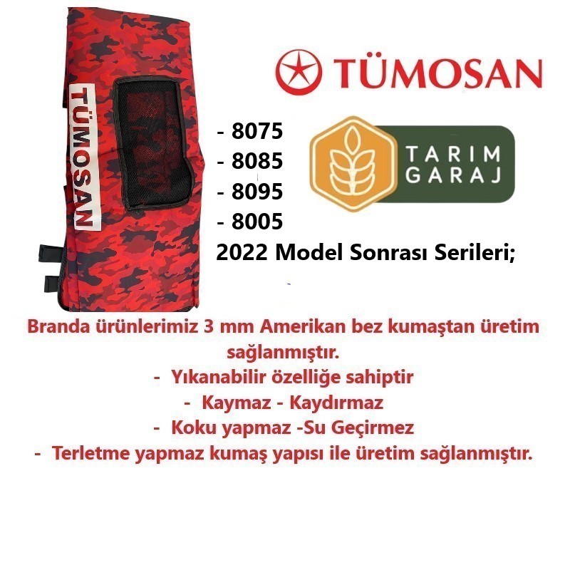 Tümosan 8000 Serisi Traktör Kaporta Branda ve Koltuk Kılıfı Seti-2022 Sonrası
