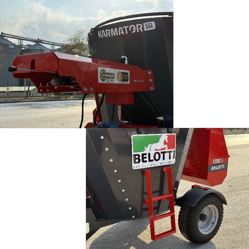 Belotti Karmator 380 Volt Elektrikli ve Şaftlı Yem Karma Makinesi-3 m³