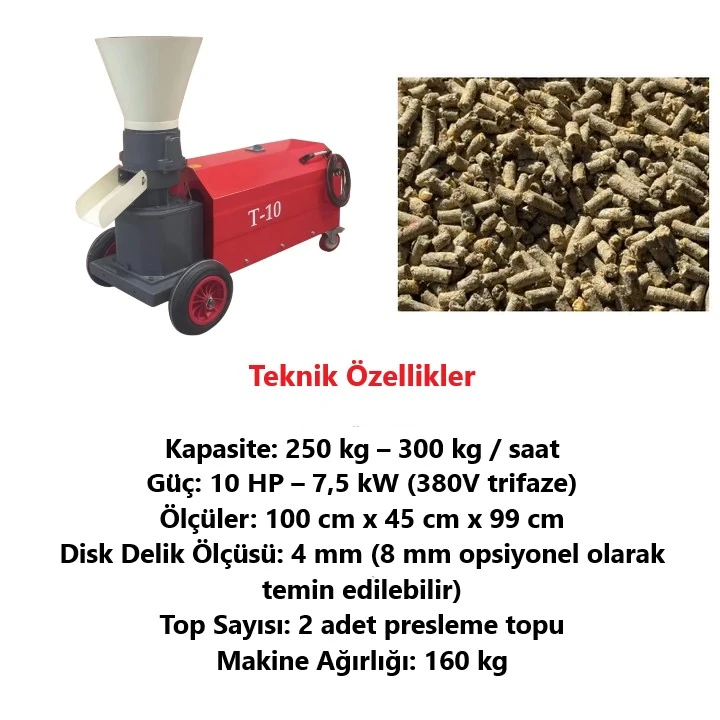 Elektrikli Pelet Makinesi 2 Top 10 Beygir 380V Trifaze-Tarımgaraj