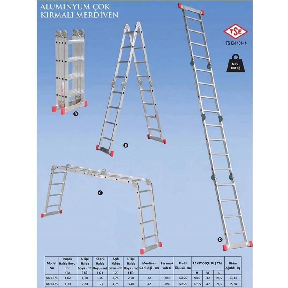 Saraylı Akrobat Merdiven 3,70 Mt-Bahçe Merdiveni