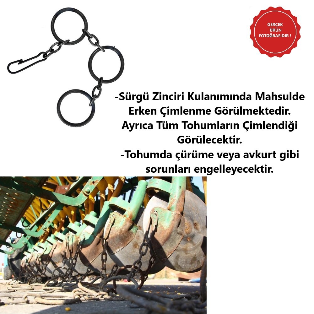 Hububat Mibzeri Sürgü Zinciri-Tohum Kapatıcı-10 mm-2 Adet