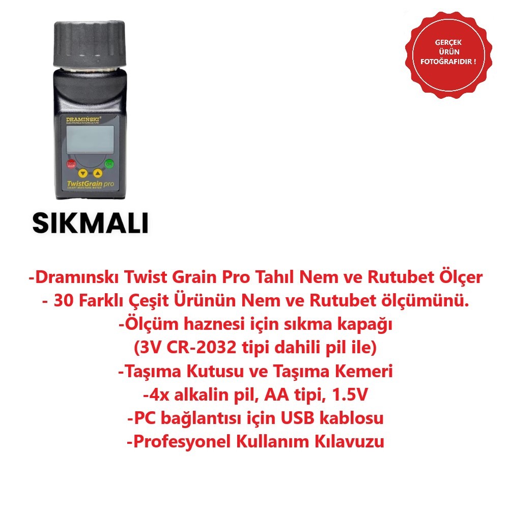 Dramınskı Twist Grain Pro Tahıl Nem ve Rutubet Ölçer