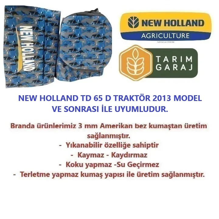New Holland TD 65 D Traktör Kılıfı Branda-2013 Model ve Sonrası