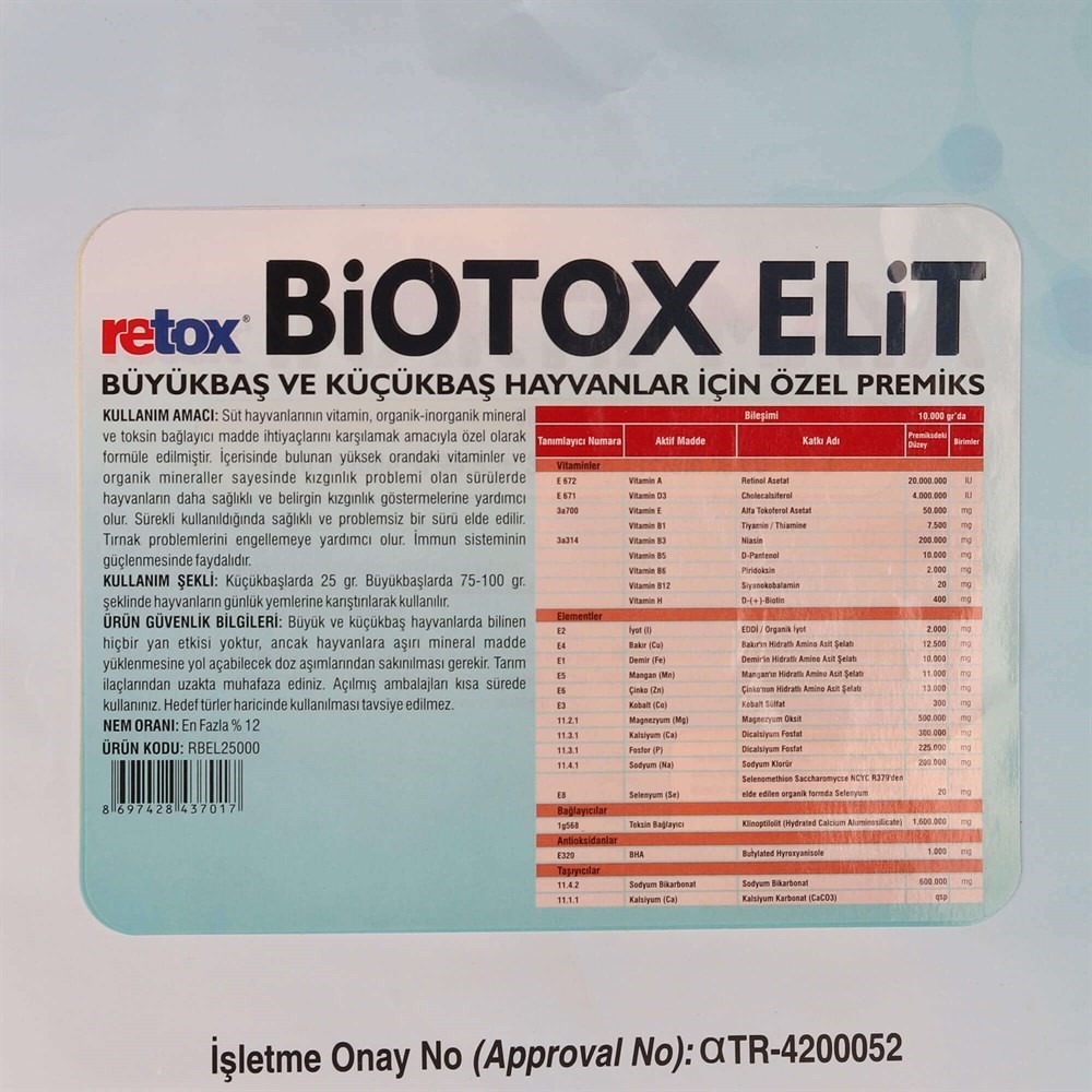 Retox Biotox Elit-Hayvan Kızgınlık Artırıcı Yem Katkı