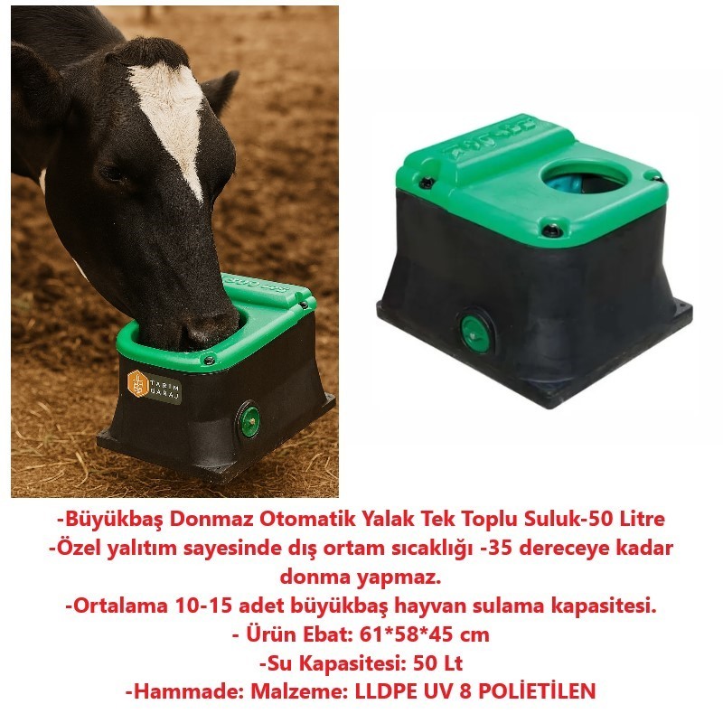 Büyükbaş Donmaz Otomatik Yalak Tek Toplu Suluk-50 Litre