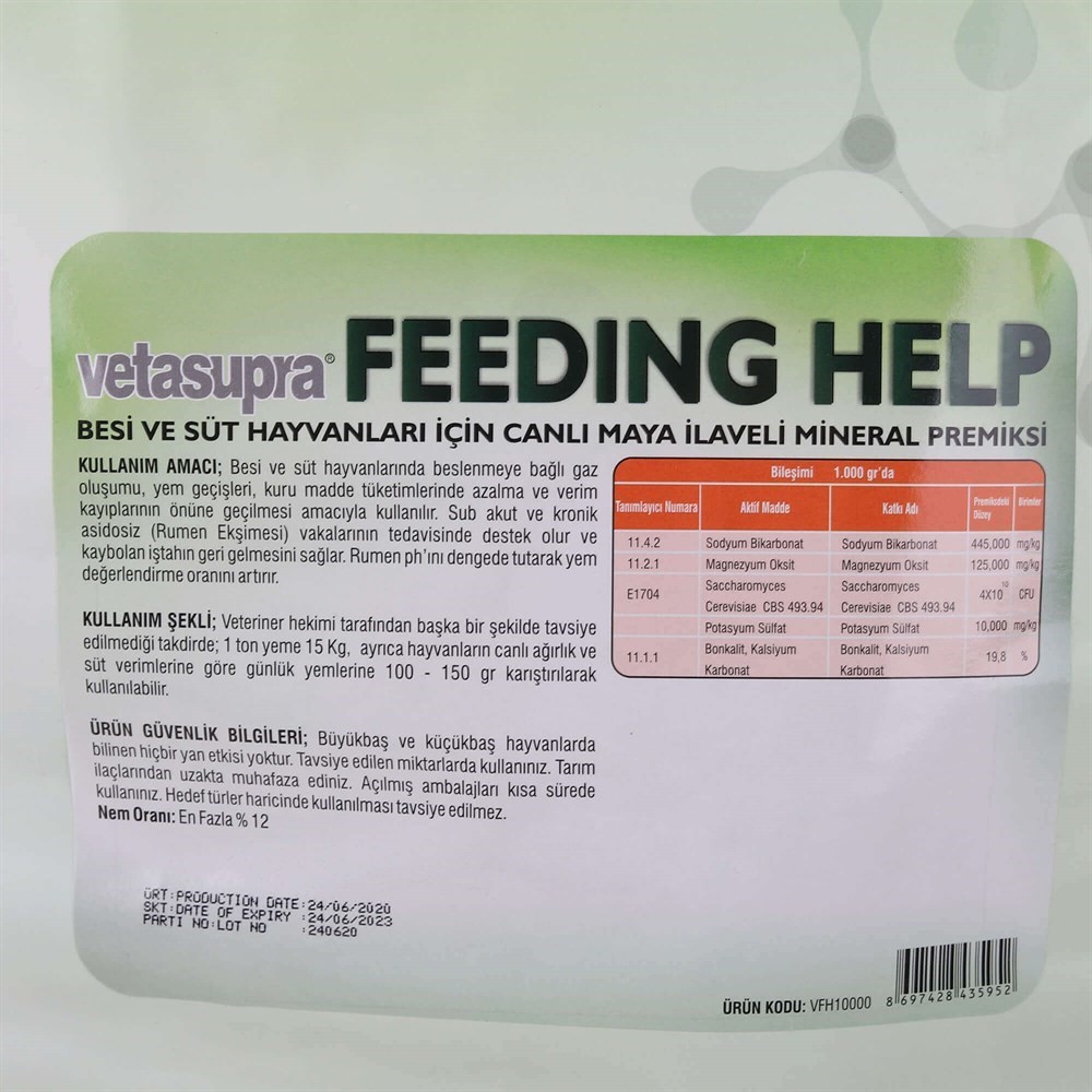 Vetasupra Feeding Help Süt Verim Artırma Yem Katkı