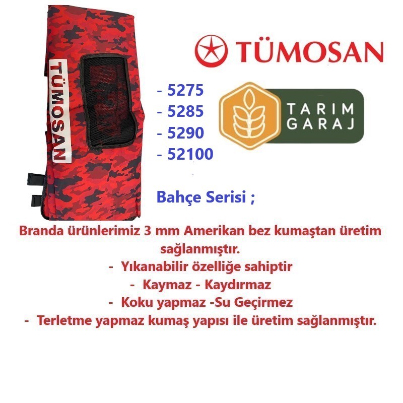 Tümosan 5200 Bahçe Serisi Traktör Kaporta ve Koltuk Kılıfı Seti