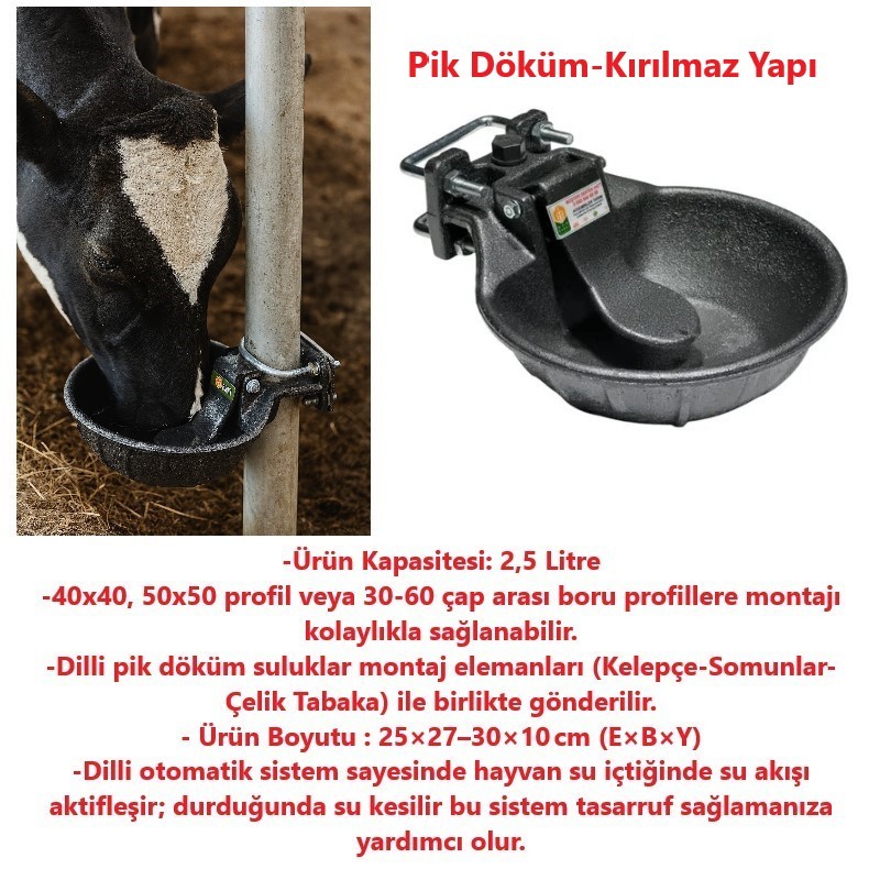 Pik Döküm Dilli Hayvan Suluğu 2,5 Litre-2 Adet