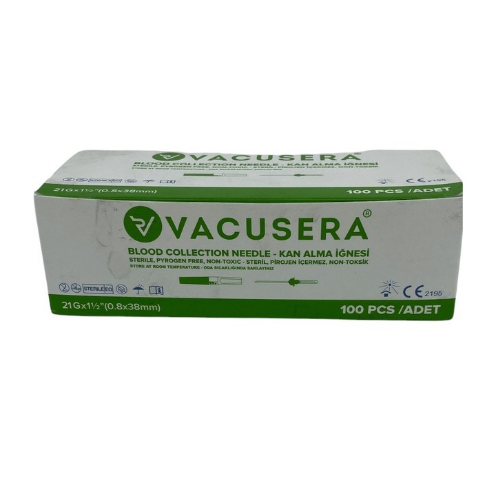 Vacusera Kan Alma İğnesi-21 Gr (0,8x38 mm) (100 Adet)
