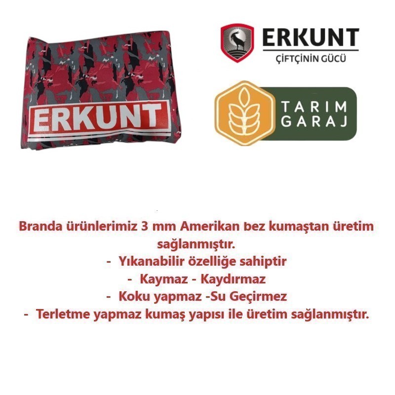 Erkunt 58-80.3 Bahçe Serisi Traktör Branda ve Koltuk Kılıfı 2020 Sonrası-Üst Fileli