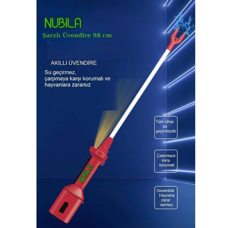 Nubila Led Işıklı Şarjlı Üvendire Şok Cihazı Uzun-98 cm-7200 Volt