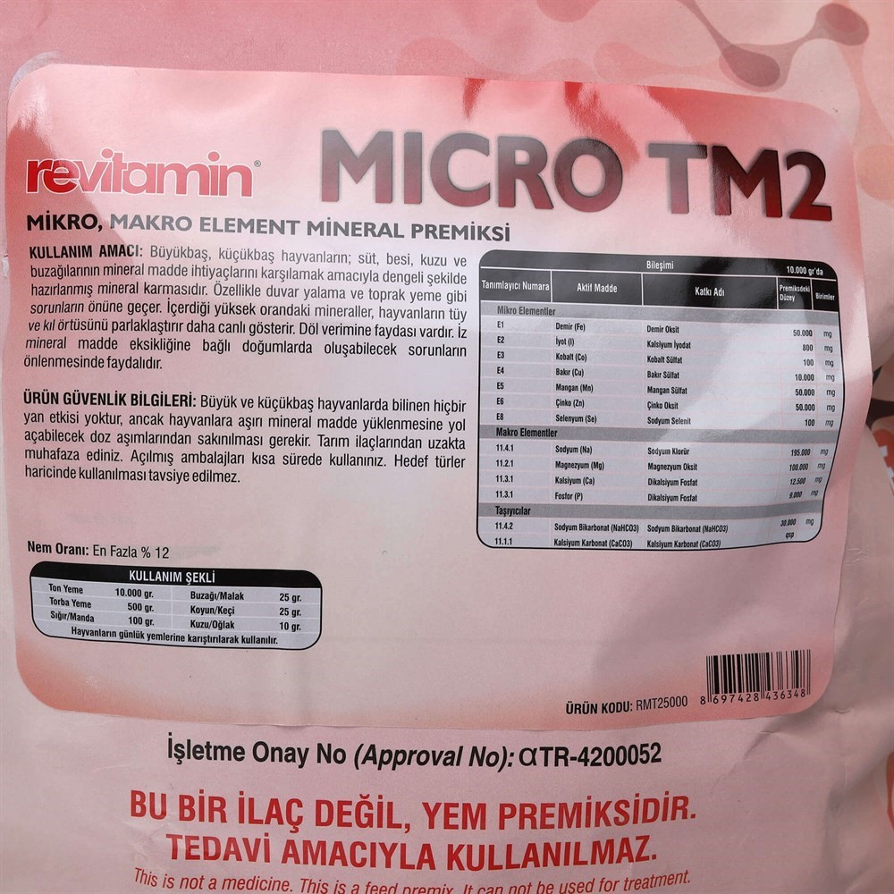 Revitamin Mıcro-Tm2 Mineral İçerikli Yem Katkı Maddesi