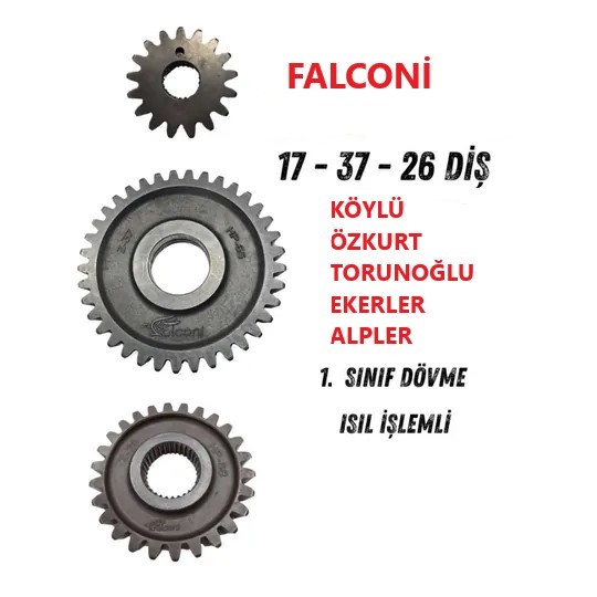 Falconi Rötovatör Şanzıman Yan Dişli Takımı 17-37-26 Diş